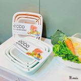 Bộ 3 rổ nhựa vuông kèm chậu Ecco