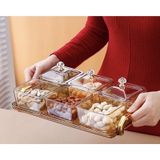 Bộ 6 hũ mika đựng mứt Tết màu hổ phách siêu sang