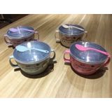Bát cách nhiệt ruột inox có nắp và thìa