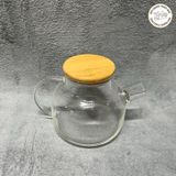 Bình thuỷ tinh 1 lít nắp gỗ pha trà, pha nước detox siu sang chảnh