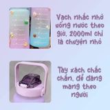 Bình nước nhựa 2 lít dễ thương có vạch báo giờ uống nước