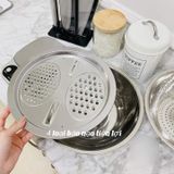 Bộ nạo inox kèm rổ và chậu