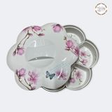 Khay phíp đựng bánh kẹo tết hoa 6 cánh CJ57-13 dày dặn