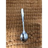 Thìa inox cà phê cán ngắn in hoa sen 12.5 x 2.5 cm