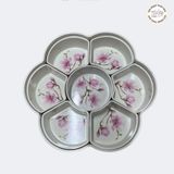 Khay phíp đựng bánh kẹo tết hoa 6 cánh CJ57-13 dày dặn