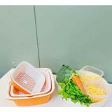 Bộ 3 rổ nhựa vuông kèm chậu Ecco
