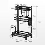Kệ để gia vị 3 tầng có chỗ để đũa, thìa, dao, thớt