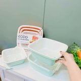 Bộ 3 rổ nhựa vuông kèm chậu Ecco
