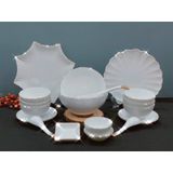 Set 10 chiếc bát cơm sứ trắng viền vàng Bát Tràng
