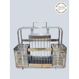 Kệ để đũa thìa dao thớt inox có khay hứng nước