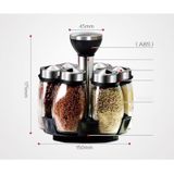 Bộ 6 lọ gia vị thuỷ tinh kèm giá xoay 360 độ