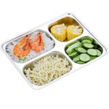 Khay cơm 4 ngăn inox sâu lòng không nắp hàng dày dặn