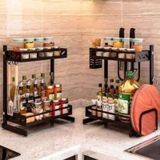 Kệ để gia vị 2 tầng có chỗ để đũa, thìa, dao, thớt