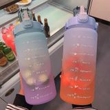 Bình nước nhựa 2 lít dễ thương có vạch báo giờ uống nước