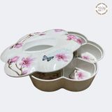 Khay phíp đựng bánh kẹo tết hoa 6 cánh CJ57-13 dày dặn
