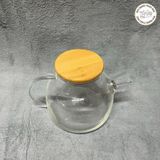 Bình thuỷ tinh 1 lít nắp gỗ pha trà, pha nước detox siu sang chảnh