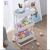 Kệ sắt 3 tầng để đồ có bánh xe chắc chắn