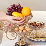 Khay mứt tết cao cấp tháp trụ mạ đồng phong cách châu Âu