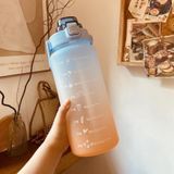 Bình nước nhựa 2 lít dễ thương có vạch báo giờ uống nước