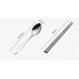 Hộp đựng cơm 3 ngăn nhựa lúa mạch kèm đũa và thìa inox