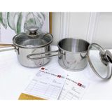 Xoong khuấy cháo inox (quánh inox) 3 đáy 12 cm, 14 cm Five star