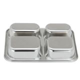 Khay cơm 4 ngăn inox sâu lòng không nắp hàng dày dặn