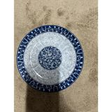 Đĩa sứ tròn men lam cổ 17.5 cm SQ