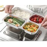Khay cơm 4 ngăn inox sâu lòng không nắp hàng dày dặn