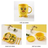 Bộ khay nhựa vịt vàng cho bé ăn dặm