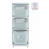 Kệ nhựa 3 tầng đựng đồ đa năng có bánh xe 5567-3 Việt Nhật
