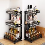 Kệ để gia vị 3 tầng có chỗ để đũa, thìa, dao, thớt
