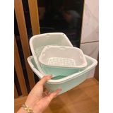 Bộ 3 rổ nhựa vuông kèm chậu Ecco