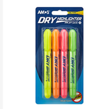 Bút nhớ dòng nhập khẩu Hàn Quốc AMOS Dry Highlighter vỉ 4 chiếc HLD4B1