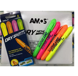 Bút nhớ dòng nhập khẩu Hàn Quốc AMOS Dry Highlighter vỉ 4 chiếc HLD4B1
