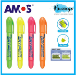Bút nhớ dòng nhập khẩu Hàn Quốc AMOS Dry Highlighter vỉ 4 chiếc HLD4B1
