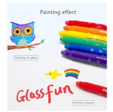 Bút vẽ trang trí lên kính nhập khẩu Hàn Quốc AMOS GlassFun Multi Crayons 6 màu GF6PC
