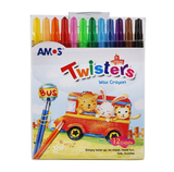 Bút sáp nhập khẩu Hàn Quốc Amos Twisters Vỉ 12 bút RC12PST