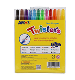 Bút sáp nhập khẩu Hàn Quốc Amos Twisters Vỉ 12 bút RC12PST