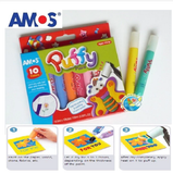 Bút màu sơn nhập khẩu Hàn Quốc AMOS Puffy paint Hộp 10 màu PUP10P10