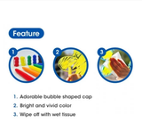 Bút vẽ lên kính nhập khẩu Hàn Quốc AMOS GlassFun Multi Crayons 12 màu GF12PC