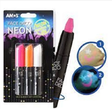 Bộ bút màu vẽ mặt nhập khẩu Hàn Quốc AMOS Face Deco 3 Neon Colors Blister Card FD10B3-ND
