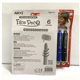 Bộ bút màu vẽ mặt nhập khẩu Hàn Quốc AMOS Face Deco Hộp 6 màu FD5P6