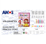 Bút vẽ trang trí AMOS Glass Deco nhập khẩu Hàn Quốc - Princess Story - GD10P7-PS