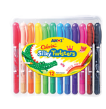 Bộ 12 bút màu vỏ nhựa Amos Silky Twister nhập khẩu Hàn Quốc CST12