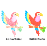 Bộ 12 bút màu vỏ nhựa Amos Silky Twister nhập khẩu Hàn Quốc CST12