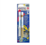 Vỉ 2 bút vẽ lên áo nhập khẩu Italy GIOTTO Decor Metal màu vàng/bạc 014500