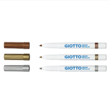 Vỉ 2 bút vẽ lên áo nhập khẩu Italy GIOTTO Decor Metal màu vàng/bạc 014500