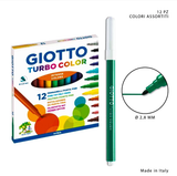 Bút dạ màu nhập khẩu Italy GIOTTO Turbo Color Hộp 12 màu 416000