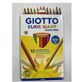 Hộp bút chì 12 màu thân to nhập khẩu Ý GIOTTO Elios Wood Free 221500