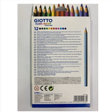 Hộp bút chì 12 màu thân to nhập khẩu Ý GIOTTO Elios Wood Free 221500